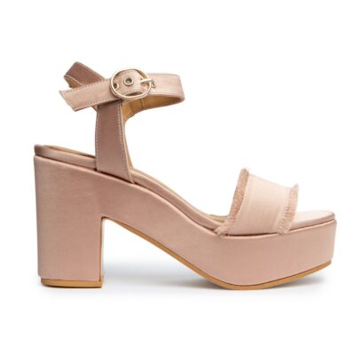 Sandalia En Seda Rosa Pamela