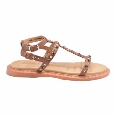 SANDALIAS DE CUERO CON ADORNO JANET&JANET
