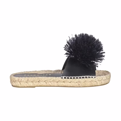 SANDALIAS PLANAS DE RAFIA CON POM-POM