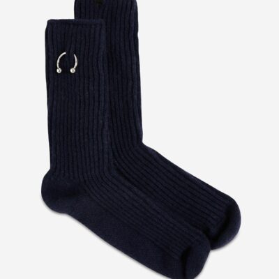 CALCETINES CON MEZCLA DE LANA AZUL MARINO