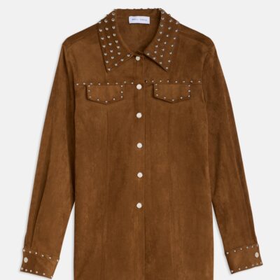 CAMISA ANTE MARRON CON TACHAS