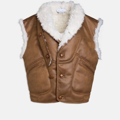 CHALECO DE PIEL ECO CON BORREGO