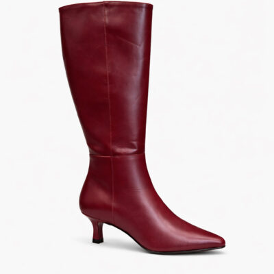 BOTA ALTA PIEL BURDEOS