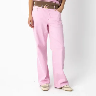 PANTALONES VAQUEROS DE DENIM ROSA