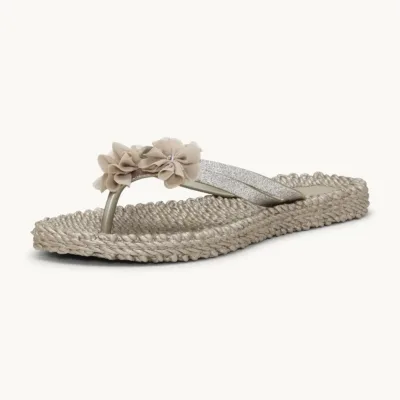 CHANCLAS PLATINO ILSE JACOBSEN FLOR PEQUE&Ntilde;A