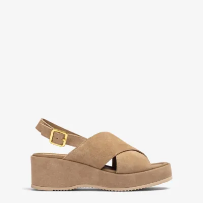 SANDALIA PALA CRUZADA ANTE BEIGE